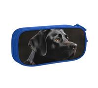 Black Labrador Pencil Case, Zip Smooth Pencil Case, Portable Pencil Case Large School Stationery Storage Bag, Make-Up Bag