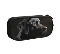 Black Labrador Pencil Case, Zip Smooth Pencil Case, Portable Pencil Case Large School Stationery Storage Bag, Make-Up Bag