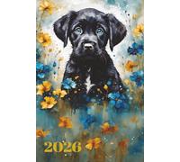 Black Labrador Planner For 2026 - One Week To Two Pages - A5 (9" x 6") Diary: 200 Pages To Organise Your Life - Colourful Black Labradors On 200 Pages
