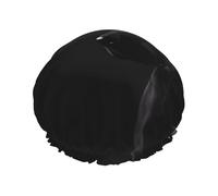 Black Labrador Print Shower Cap for Women & Men - Reusable, Double Layer, Breathable, Hair Bath Cap L