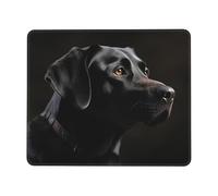 Black Labrador Printed Mouse Pad,Waterproof Non-Slip Rubber Base Square Mousepad for Computer Laptop Wireless Mouse Office Mouse Mat Gaming Mouse Pad