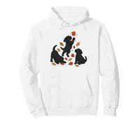 Black Labrador Puppies Fall Leaves Pullover Hoodie