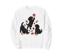 Black Labrador Puppies Fall Leaves Sweatshirt