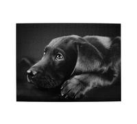 Black Labrador Puppy Art,500 Pieces Puzzles for Adults-Wooden Jigsaw Puzzle for Adults Elderly