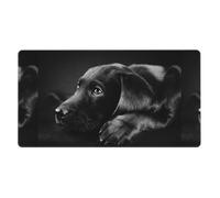 Black Labrador Puppy Art,Mouse Pad Large Desk Pad Computer Keyboard Mouse Mat with Non Slip Rubber Base 40 x 70 cm