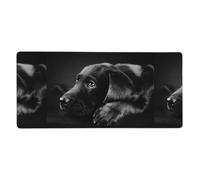 Black Labrador Puppy Art,Mouse Pad Large Desk Pad Computer Keyboard Mouse Mat With Non Slip Rubber Base 40 x 90 cm