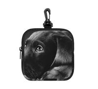 Black Labrador Puppy Art, Square Zipper Storage Bag, Neoprene Coin Purse, Small Wallets, Change Pouch, Change Purse