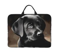 Black Labrador Puppy Laptop Case 14 Inch Laptop Sleeve Computer Carrying Bag Shockproof Protective Notebook Case Portable Laptop Bag Waterproof Briefcase Bag for Men Women