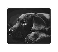 Black Labrador Puppy Printed Mouse Pad,Waterproof Non-Slip Rubber Base Square Mousepad for Computer Laptop Wireless Mouse Office Mouse Mat Gaming Mouse Pad