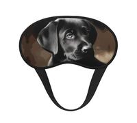 Black Labrador Puppy Sleep Mask for Side Sleeper, Blackout Eye Mask for Women Men, Zero Pressure Sleeping Masks Soft Breathable Eye Cover Comfortable Blindfold Eyeshade for Night Sleep
