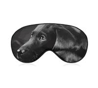 Black Labrador Puppy Sleep Mask Soft Comfortable Eye Mask with Adjustable Strap Eye Cover Eye Shade for Men Women Work Travel