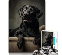 Black Labrador Puzzles for Adults Teens 1000pc Puzzle,Help The Brain Exercise Addictive Toys to Cultivate Patience A Work of Art (50x75cm)