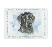 Black Labrador Rectangular Glass Worktop Protector - Life's Better with a Dog Gift - Large Textured Kitchen Cutting Board Worktop Saver with Non-Slip Feet 39cm x 28.5cm (15" x 11")