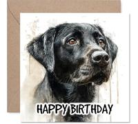 Black Labrador Retriever Birthday Card for Men Women - Dog Breeds - Happy Birthday Card for Nanny Colleague Nan Friend, 145mm Bday Greeting Cards