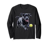 Black Labrador Retriever Chasing A Ball Puppy Lab Owner Long Sleeve T-Shirt