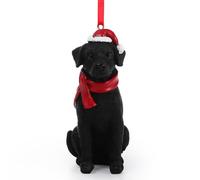 Black Labrador Retriever Christmas Ornament Holiday Dog Resin Figurine Xmas Tree Decorations 4 Inch Black Lab