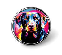 Black Labrador Retriever Dog Badge Pin Round Badge Metal Button Badges Brooch Lapel Pin for Men Women 1 Inch