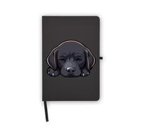 Black Labrador Retriever Dog Dad Mom Notebook, Blank Pages, Faux Leather Cover, Planner, Journal, Workbook