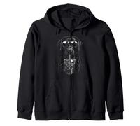 Black Labrador Retriever Drinking Iced Coffee Funny Dog Zip Hoodie