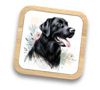 Black Labrador Retriever Gift Idea Wooden Coaster - 20+ Breeds Available! - Gift for Dog Dad, Dog Mum, Lovers, Owners, Walkers, Groomers - Ideal Dog Gift for Women, Men (Black Labrador Retriever)