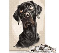 Black Labrador Retriever Jigsaw Puzzles Puzzle for Adults Kids. 1000 Piece Impossible Challenge Toy Educational Game Home Decoration for Educational Games Gifts 1000pcs (40x28cm)