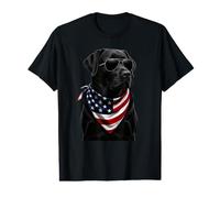 Black Labrador Retriever Patriotic USA Flag Dog Lover Value Graphic T-Shirt