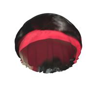 Black Labrador Retriever Pets Bokeh Black Dogs,Shower Cap Nightcap Double Layer Waterproof Elastic Bath Cap Reusable Hair Cap