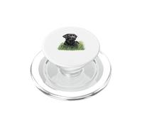 Black Labrador Retriever Sitting Green Grass Nature Art PopSockets PopGrip for MagSafe