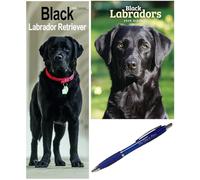 Black Labrador Retriever Slim 2026 Calendar with Balck Labrador A5 Diary + Diary Pen