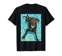 Black Labrador Retriever with Sunglasses Dog Swimming Summer T-Shirt