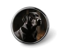 Black Labrador Round Badge Personalized Lapel Brooch Lightweight Durable Tinplate Badge for Hat Clothes Backpack Pins Decor, Circular, Aluminum, aluminum alloy