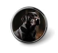 Black Labrador Round Badge Personalized Metal Lapel Pin Badges Fit Clothing Bags Hat Humorous Printed Brooch Badge Party Decorations Accessories for Men Women