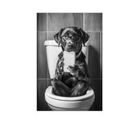 Black Labrador Sitting On Toilet Wall Art Black Lab Texting (2)