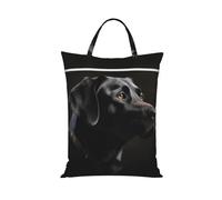 Black Labrador Travel Laundry Bag With Zipper Dirty Clothes Bag Water Resistant Laundry Storage Sack Portable Organizer For Travel Beach School Camping Gym