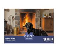 Black Labrador | Warm Tones Jigsaw Puzzle 1000 Pieces, Fun & Challenging Educational Game, Family Activity Toy for Adults & Kids, Premium Home Art Decor | Gift 38x26cm/1000pcs