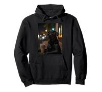 Black labrador with Iced Coffee Pullover Hoodie