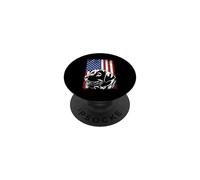 Black Labrador With USA Flag Lab Owner Duck Hunter PopSockets Adhesive PopGrip