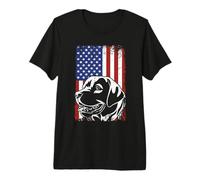 Black Labrador with USA Flag Lab Owner Duck Hunter Premium T-Shirt