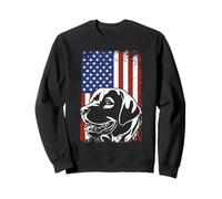 Black Labrador With USA Flag Lab Owner Duck Hunter Sweatshirt