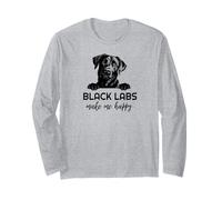 Black Labs Make Me Happy | Funny Black Labrador Lover Long Sleeve T-Shirt