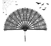 Black Lace Area - Decorative Black Fans for Halloween, Weddings and Dance Parties | Fashion Accessory for Women, Elegant Gift for Family, Friends, Daughters and Grandchildren, Vintage Decoration