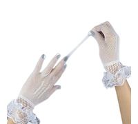 Black Lace Gloves, Sunblock Fingerless Bridal Wrist, Floral Romantic Design, for Costume Party Gloves Wedding, Evening, Special Occasion 9.84x3.35x0.2 Inches Wearing Comfortably