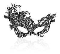 Black Lace Mask Masquerade Eye Mask - Domino Gothic Vampire Bat Accessories Eyemask with Rose Pearls - Halloween Fancy Dress, Costumes for Women, Men, Adults