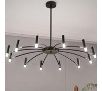 Black Large 12 Light LED for Dining Room Ceiling Light Fixture, Adjustable Height, tilt mounting Living Room Modern s,for Bedroom Living Room Kitchen Island Foyer Made in China To pursue happiness