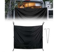 Black Large Car Curtains Camper Van Rear Door Shower Curtains with Magnetic Hooks Adjustable Outdoor Shower Double Layer Changing Car Cover Truck Travelling for Trips Beach,7x6ft