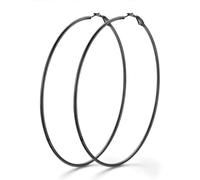 Black Large Earring Hoops Women's Big Stainless Steel Round Hoop Earrings 100MM