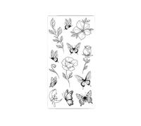 Black Large Flower False Tattoo Sticker For Women Rose Peony Temporary DIY Water Transfer Tattoos(Bk-112)
