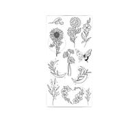 Black Large Flower False Tattoo Sticker For Women Rose Peony Temporary DIY Water Transfer Tattoos(Bk-106)