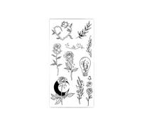 Black Large Flower Tattoo Sticker Rose Peony Tattoos Back Art(Bk-110)