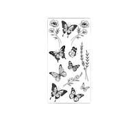 Black Large Flower Tattoo Sticker Rose Peony Tattoos Back Art(Bk-111)